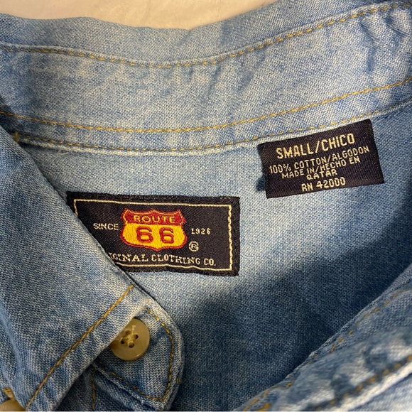 🥹 “ Friendship Connection “ Embroidered Denim Front Pocket Button Up Shirt - Picture 10 of 11